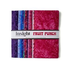 Insight Fabrics Layer Cake Fruit Punch Batik Cotton Fabric Squares 42pc 10in